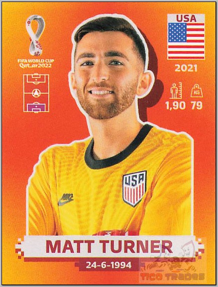 Orange - USA2 Matt Turner  Panini   