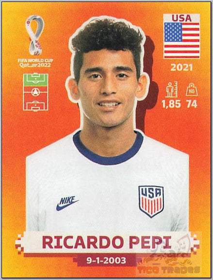 Orange - USA16 Ricardo Pepi  Panini   