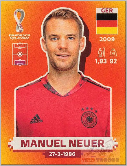 Orange - GER2 Manuel Neuer  Panini   