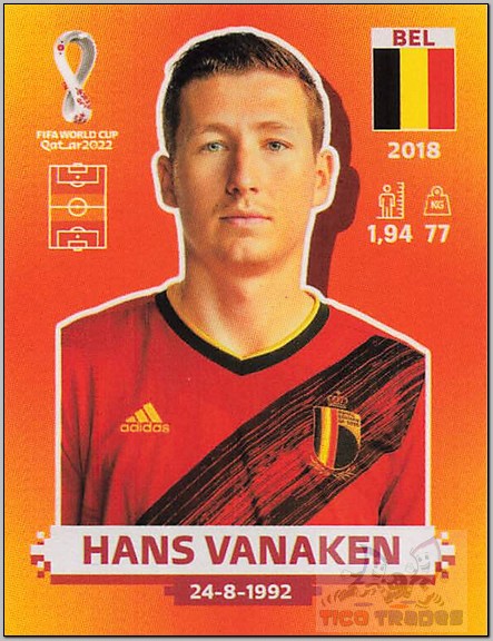 Orange - BEL14 Hans Vanaken  Panini   