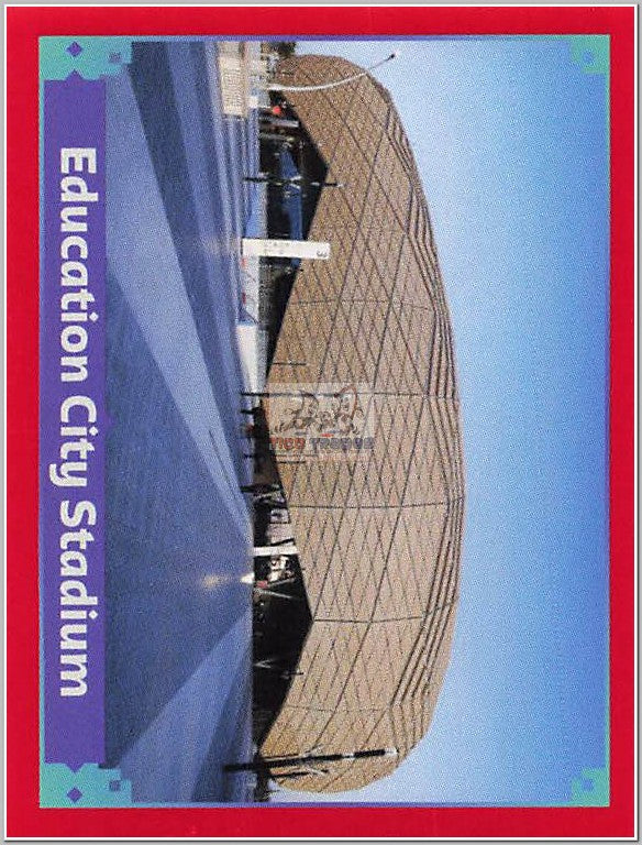 FWC11 Education City Stadium - Red Border  Panini   