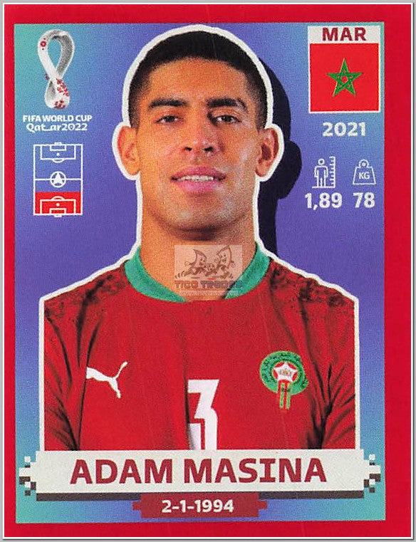MAR7 Adam Masina - Red Border  Panini   