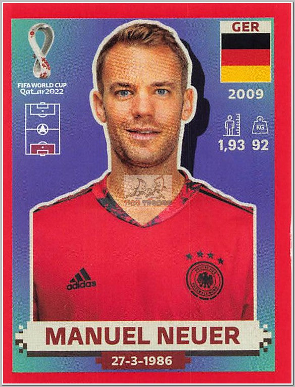 GER3 Manuel Neuer - Red Border  Panini   