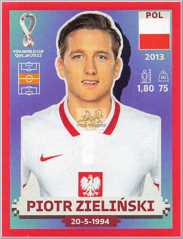 POL16 Piotr Zieliński - Red Border  Panini   