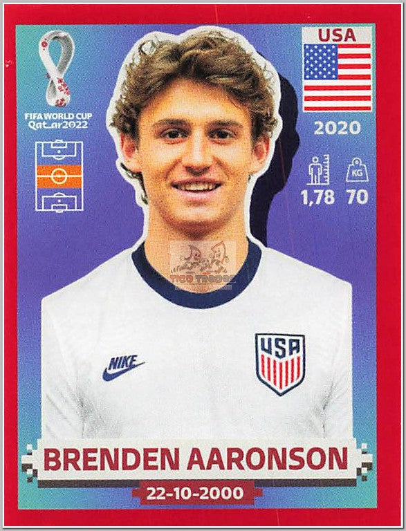 USA11 Brenden Aaronson - Red Border  Panini   